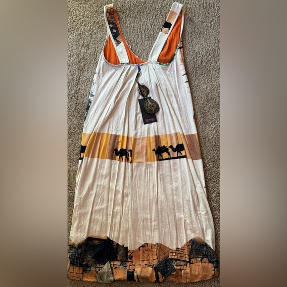 NWT SAVE THE QUEEN Made in Italy Dress Camel Safari Orange Size L Pendant Mini - Picture 7 of 8